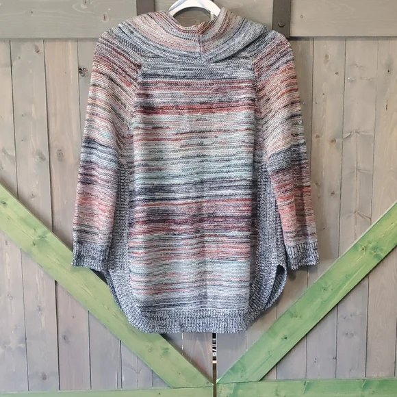 Women's Multicolor Cowl Neck Sweater - Picture 3 of 3